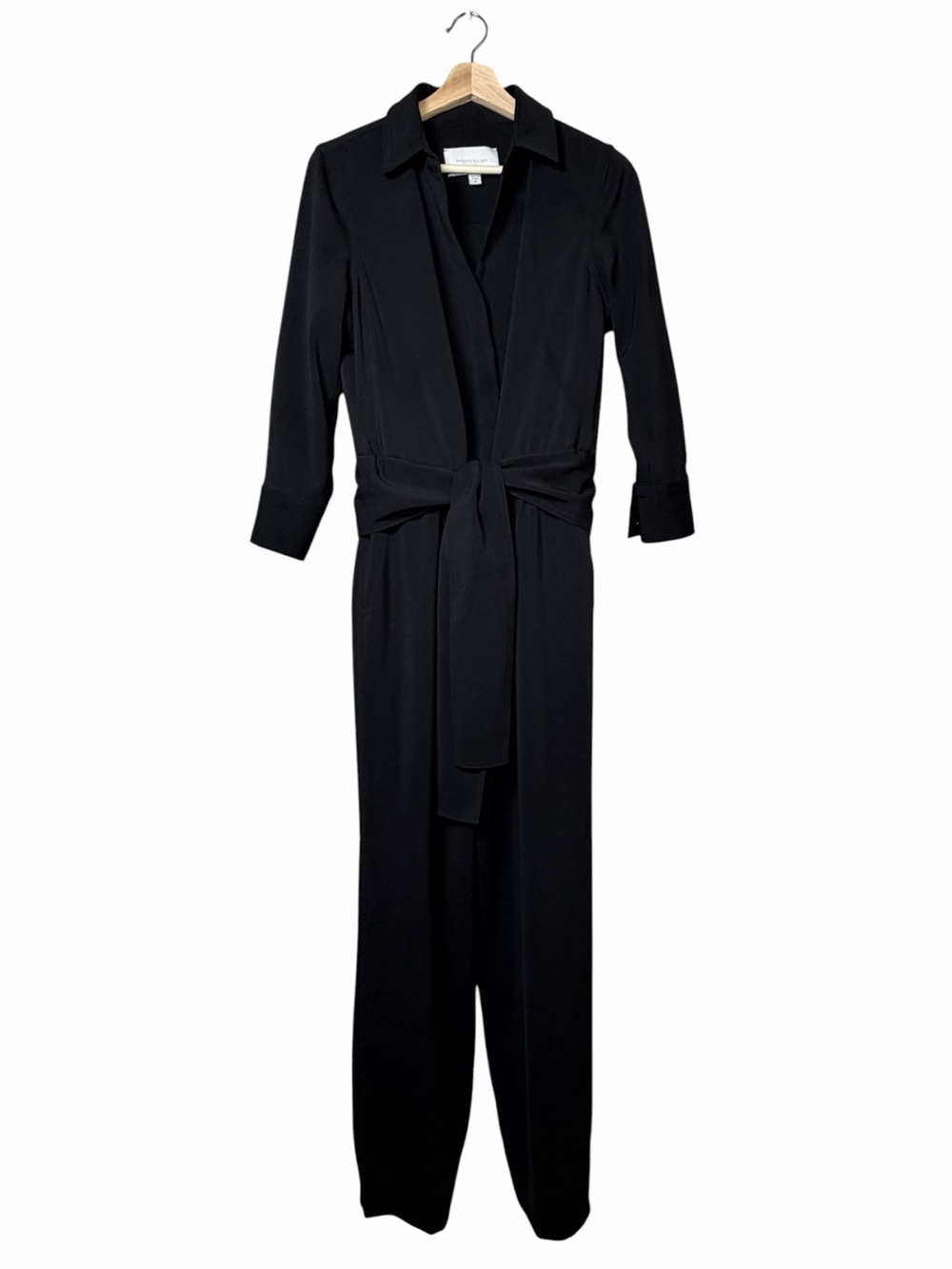 Brochu Walker Anze Black Belted Jumpsuit Tapered Leg Designer Size Medium - Picture 7 of 10